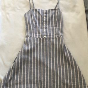 Hollister White & Blue stretchy striped dr…
